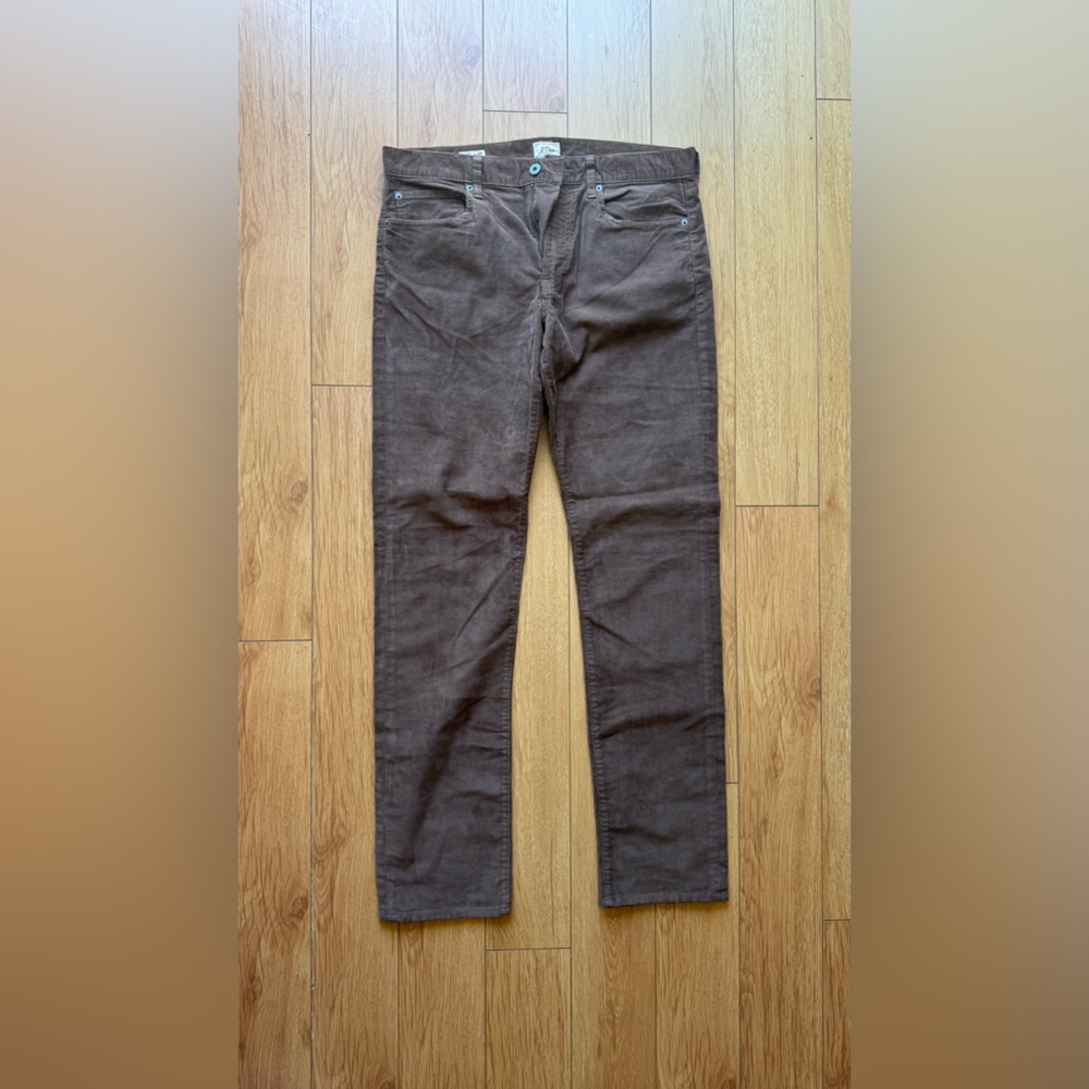 J Crew Corduroy 770 Chino Pants Mens 32x34 Brown Cotton Stretch Casual